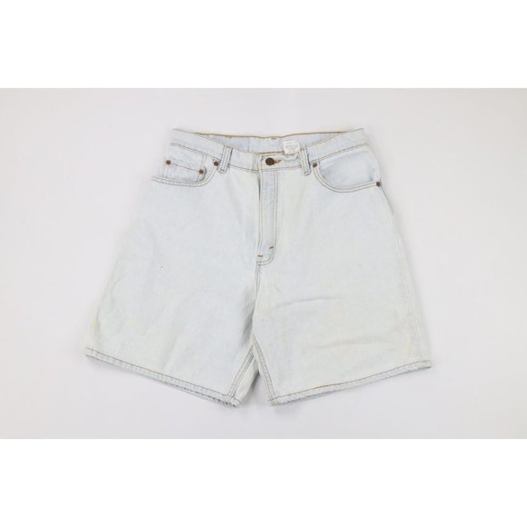 Vtg 90s Levis 551 Womens Size 12 Distressed Relaxed Fit Denim Shorts Jorts USA